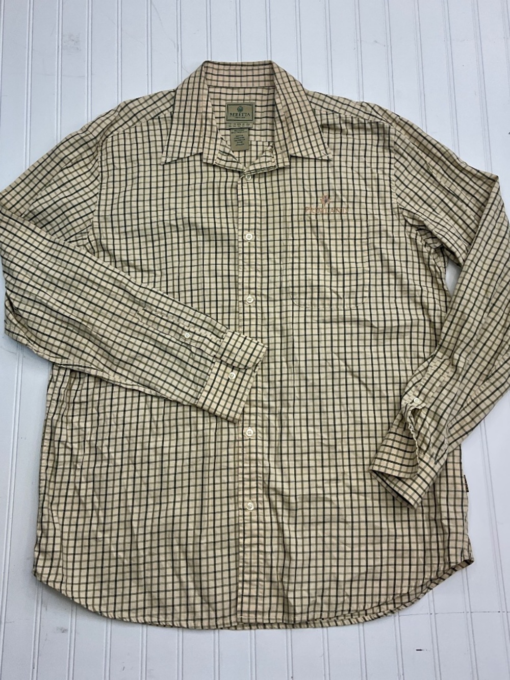 Beretta Primland Resort Shooting Shirt Mens XXL Tattersall Check Button Up Plaid
